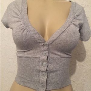 Gray cropped cardigan * shrug * medium